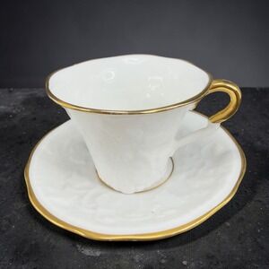 Royal Stafford Old English Oak Fine Bone China Porcelain Demitasse Teacup Saucer